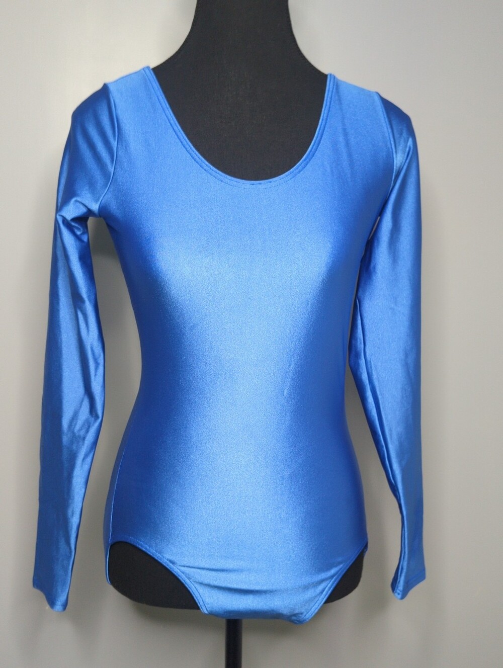 Mondor Royal Blue Long Sleeve Metallic Gymnastics Dance Leotard L